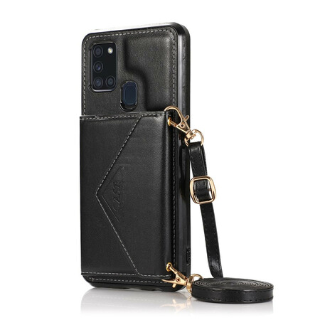 Coque Samsung Galaxy A21s à Bandoulière Porte-cartes Classique