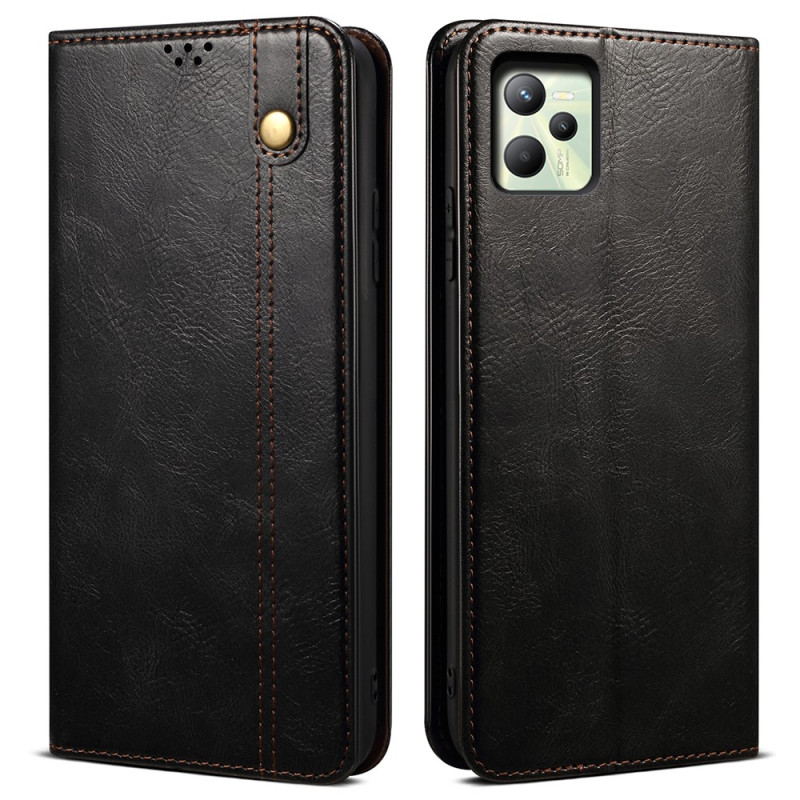 Flip Cover Realme C35 Simili Cuir Ciré - Ma Coque