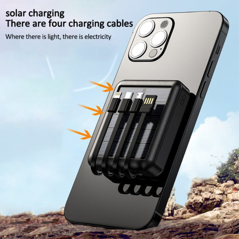Batterie Externe Solaire Multi-Câbles 10000mAh - Ma Coque