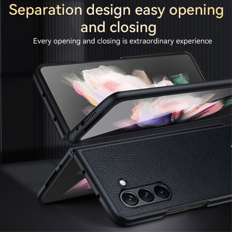 Coque Samsung Galaxy Z Fold 5 Design Cuir Litchi ABEEL - Ma Coque