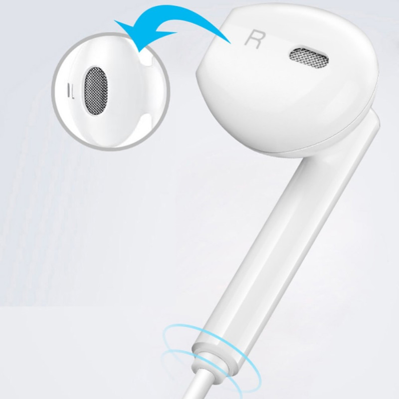 Ecouteur filaire USB Type-C 1,2 m Dudao blanc (X3C)