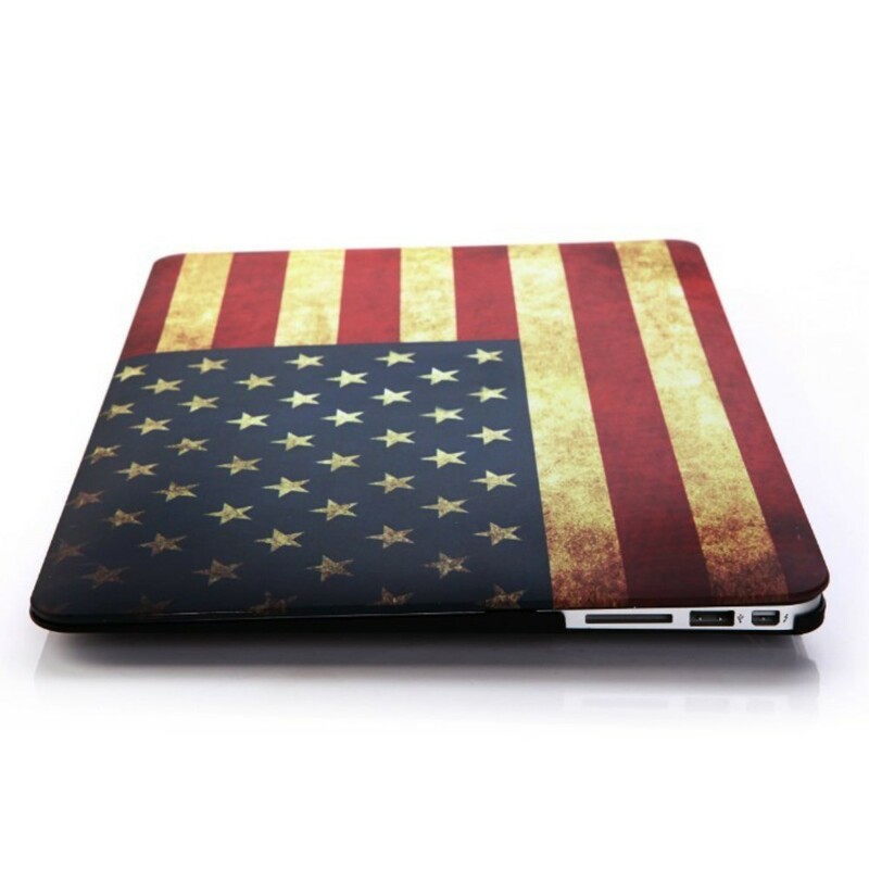 Drapeau américain MacBook air 13 pouces bois mac 2019 coque