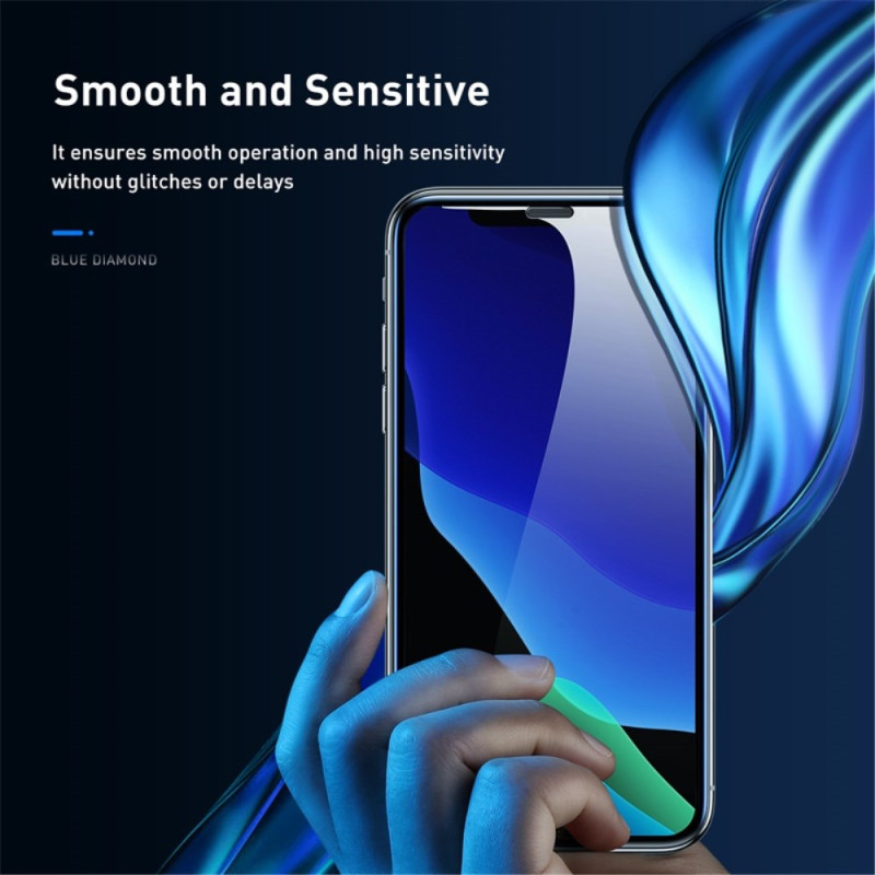 Protection en Verre Trempe Integrale Anti Rayon Bleu pour Ecran iPhone 11 Pro Max XS Max 2 Pcs BASEUS Ma Coque