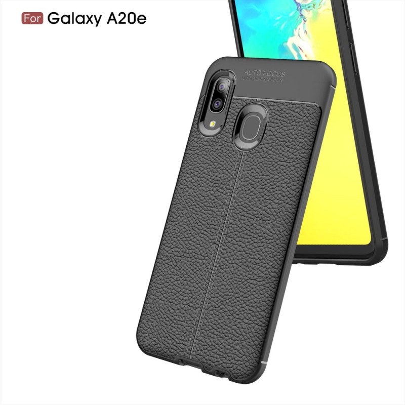 Coque Samsung Galaxy A20e Effet Cuir Litchi Double Line